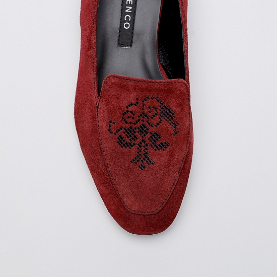 Embroidered suede loafers GRANDEUR 4
