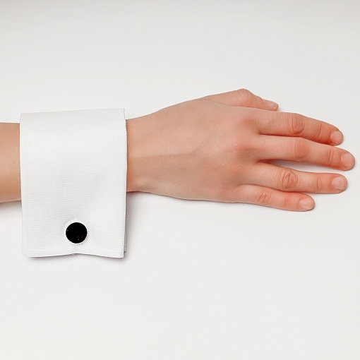 White cuffs for buttons