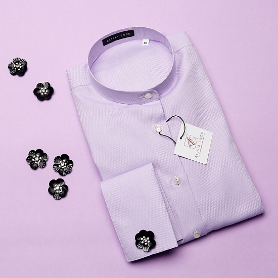 Chemise violette avec poignets pour boutons AMA 7