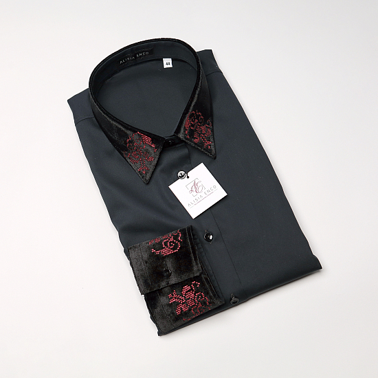 GRANDEUR black velvet shirt 6