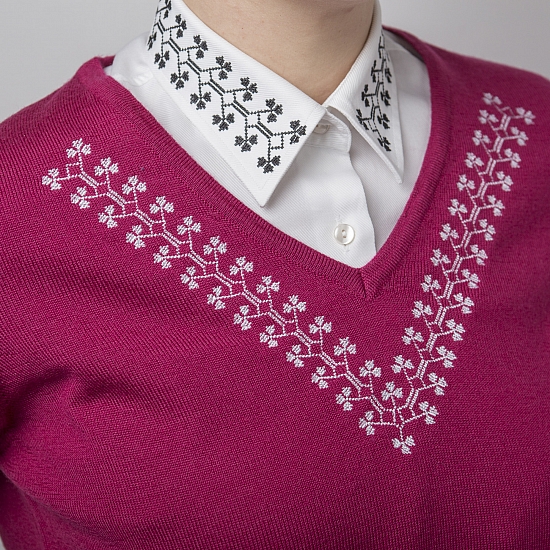 Merino wool bordo sweater Clover 1